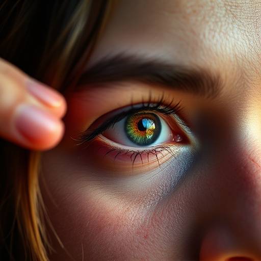 Illustrazione stilizzata di un occhio che guarda attraverso un obiettivo fotografico, simbolo di attenzione alla privacy e alla visione.